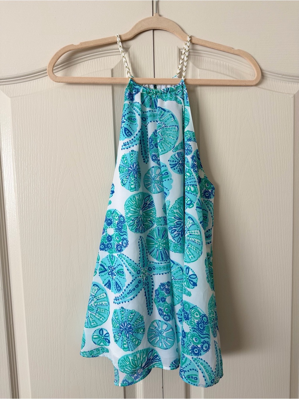 Lilly Pulitzer Aqua and Teal Halter Camisole